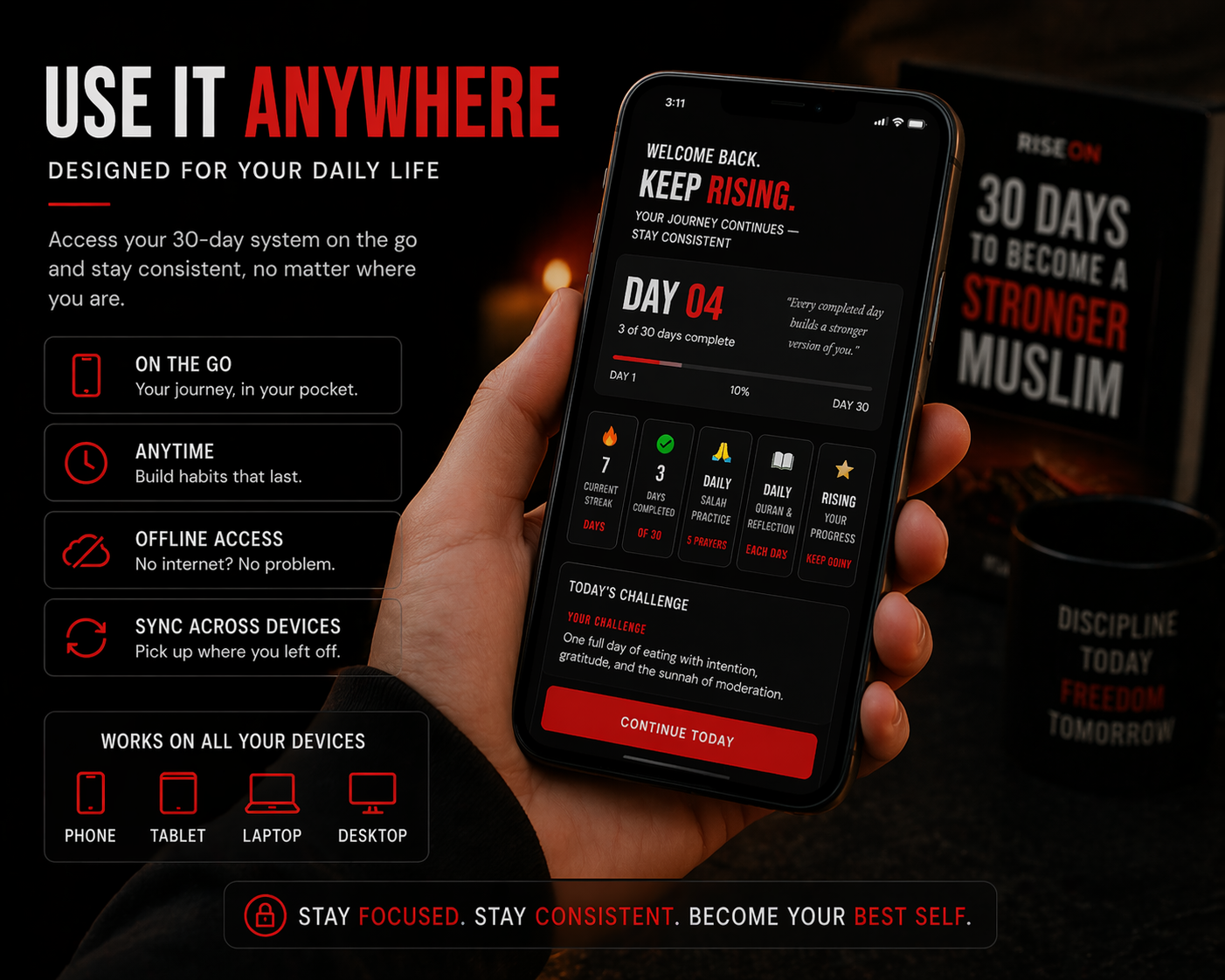 30 Days to Become a Stronger Muslim — RISEON Daily System